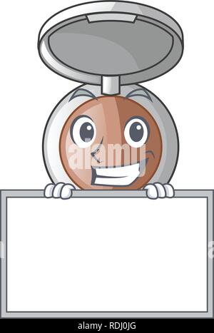 Souriant avec poudre maquillage conseil dans la forme de caractères Illustration de Vecteur