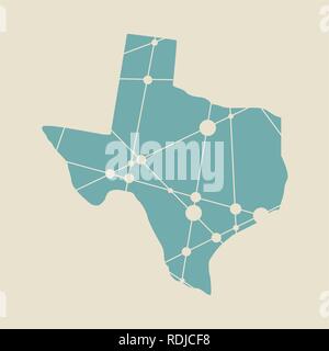 Carte d’état de Texas Illustration de Vecteur
