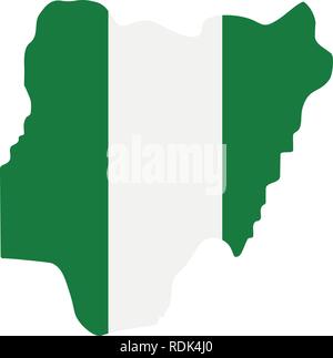 Carte de Nigeria avec l'intérieur du pavillon. Nigéria map vector illustration Illustration de Vecteur