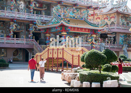 Le Temple chinois de Thepsathit Chaloem Phra Kiti dans la ville d'Ang Sila neat Bang Saen dans la Provinz Chonburi en Thaïlande. Thaïlande, Bangkok, pas de Banque D'Images