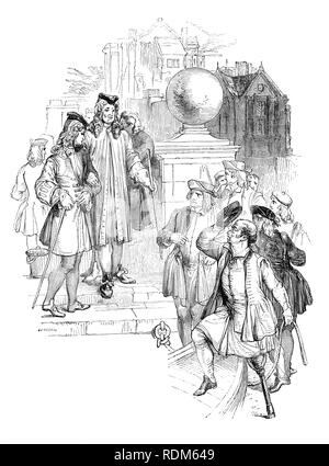 Sir Roger de Coverley, le personnage fictif, inventé par Joseph Addison, à Temple étapes où il sélectionne un batelier à une jambe pour l'emmener à Vauxhall. Il a été présenté comme la raison officielle auteur de documents et lettres qui ont été publiées dans Addison et Richard Steele's influent périodique le spectateur. Sir Roger a été baronnet et un représentant typique du pays débarqué il était aussi membre de la spectateur fictif, et le Club de Coverley écrits inclus de vignettes divertissant du début du xviiie siècle français la vie qui ont été souvent considérée comme étant la meilleure caractéristique du spectateur. Banque D'Images