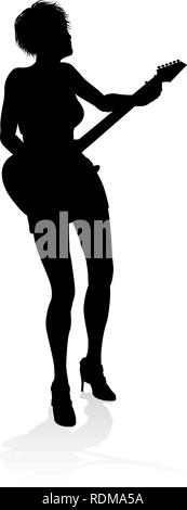 Silhouette guitariste musicien Illustration de Vecteur