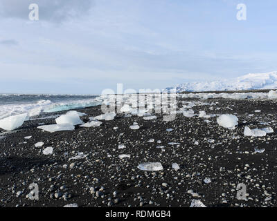 Plage en hiver sur la glace Banque D'Images