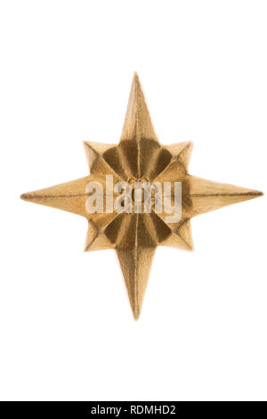 En stuc doré astérisque. Isolé sur fond blanc Banque D'Images