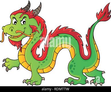 Dragon chinois image Thème 1 - eps10 vector illustration. Illustration de Vecteur