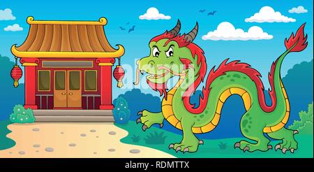 Dragon chinois image Thème 2 - eps10 vector illustration. Illustration de Vecteur