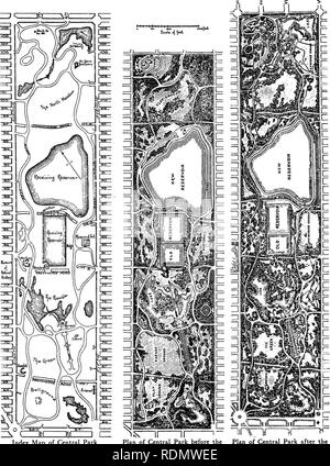 . Transactions of the American Society of Landscape Architects, de sa création en 1899 à la fin de 1908. Paysagiste. Carte d'index de Plan de Central Park Central Park avant l'extension à iioth Plan d'extension de la rue centrale à tioth Street. Veuillez noter que ces images sont extraites de la page numérisée des images qui peuvent avoir été retouchées numériquement pour plus de lisibilité - coloration et l'aspect de ces illustrations ne peut pas parfaitement ressembler à l'œuvre originale.. American Society of Landscape Architects ; Caparn, Harold A. , ed ; Priez, James Sturgis, 1871- ed ; Vaux, Downing, éd. [Har Banque D'Images