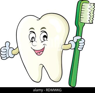 Holding toothbrush dent image Thème 1 - eps10 vector illustration. Illustration de Vecteur
