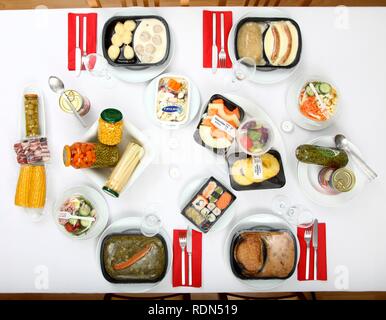Table à manger, des plats préparés Banque D'Images