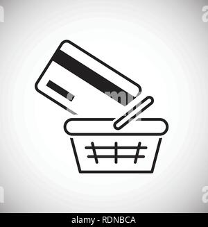 Magasinage en ligne icône sur fond blanc pour la conception graphique et web, simple signe vecteur moderne. Concept de l'Internet. Symbole à la mode pour la conception de site web site web application mobile ou bouton. Illustration de Vecteur