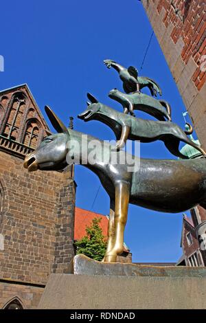 Statue de la Bremer Stadtmusikanten ou musiciens de Artiste Gerhard Marcks, Brême, artiste Gerhard Marcks, Brême Banque D'Images