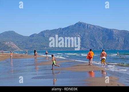 La plage d'Iztuzu, Turtle Beach, Delta Dalyan, Turquie, Mer Egée Turque Banque D'Images