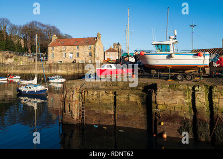 Vue sur le port à Dysart dans Kirkcaldy, Fife, Scotland, UK Banque D'Images