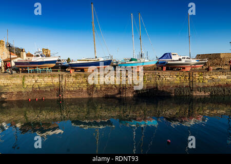 Vue sur le port à Dysart dans Kirkcaldy, Fife, Scotland, UK Banque D'Images