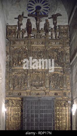 RETABLO DEL TESTERO NORTE. Auteur : CORNELIUS DE HOLANDA / CORNELIS DE HOLANDA. Emplacement : CATEDRAL. LUGO. L'ESPAGNE. Banque D'Images