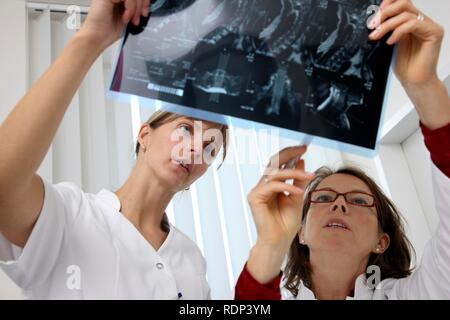 La pratique médicale, médecin et l'examen de technicien médical images MRT Banque D'Images