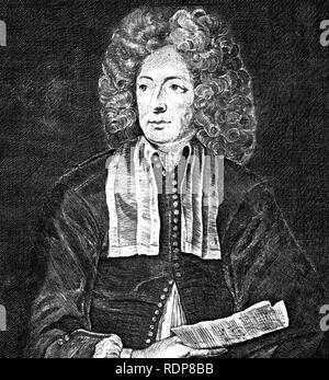 ARCANGELO CORELLI (1653-1713) musicien baroque italien. 1697 Gravure basé sur la peinture. Banque D'Images