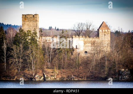 Ruines du château de Lichtenfels. Basse Autriche. Banque D'Images