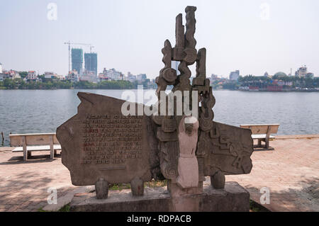 Monument à John McCain Trúc Bạch Lake, Hanoi, Vietnam Banque D'Images