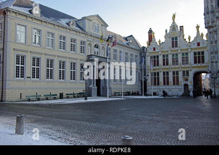 La Belgique, la ville de Bruges (UNESCO World Heritage) en hiver Banque D'Images