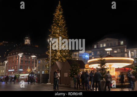 Graz, Autriche - 20 décembre 2018 : Marché de Noël sur la Hauptplatz Banque D'Images