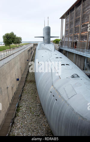 Cherbourg, France - 26 août 2018 : sous-marin nucléaire Le Redoutable de la marine française dans la ville de la mer, du musée maritime de Cherbourg. France Banque D'Images