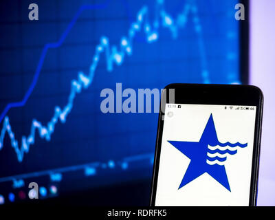 Kiev, Ukraine. 18 janvier, 2019. Entreprise de services publics de l'eau américain vu le logo affiché sur un téléphone intelligent. Crédit : Igor Golovniov SOPA/Images/ZUMA/Alamy Fil Live News Banque D'Images