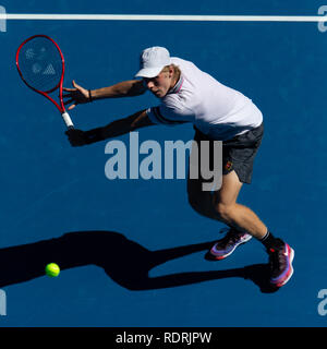 Melbourne, Australie. 19 Jan, 2019. Denis Shapovalov en action au jour 6 à l'Australian Open 2019 Tournoi de tennis du Grand Chelem à Melbourne, Australie. Crédit : Frank Molter/Alamy Live News Banque D'Images