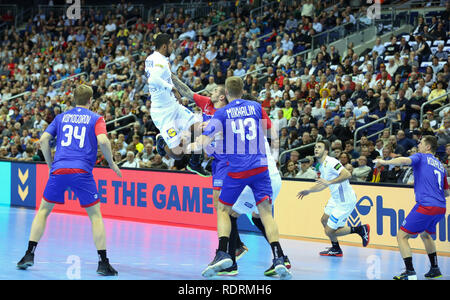 L'Allemagne. Berlin, Allemagne. 17 Jan 2019. IHF Handball Championnat du monde masculin, Berlin, Allemagne.Melvyn Richardson pour France Crédit : Mickael Chavet/Alamy Live News Banque D'Images