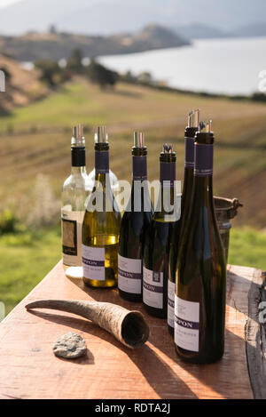 La dégustation du vin au Rippon avec de belles vues, des dégustations ont lieu en principe dans la salle de dégustation, mais à l'occasion, peut se produire dans la pelouse. Rippon est Banque D'Images