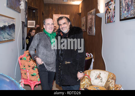 Paris : Vernissage de l'Hermine de Clermont-Tonnerre et Patricia Ducept, exposition à la galerie NOI. Banque D'Images