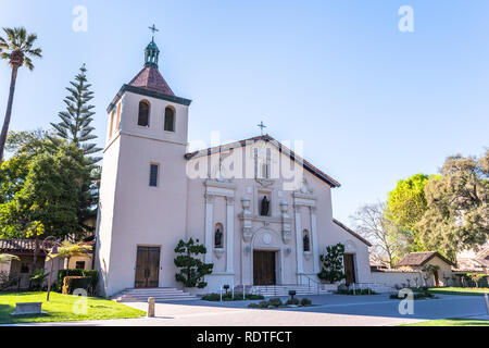 Mission Santa Clara de Asís sur le campus de l'Université de Santa Clara de Santa Clara, San Francisco, Californie Banque D'Images
