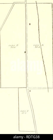 . Une étude économique du modèle agricole ... Des bâtiments de ferme ; l'Agriculture. Fig. 69. L'élaboration d'une nouvelle centrale yobk fakm - plan d'origine, montrant de grandes lignes de fermes A, B, C, D et E lorsque réglé. Veuillez noter que ces images sont extraites de la page numérisée des images qui peuvent avoir été retouchées numériquement pour plus de lisibilité - coloration et l'aspect de ces illustrations ne peut pas parfaitement ressembler à l'œuvre originale.. Myers, William Irving, 1891-. [Ithaca Banque D'Images