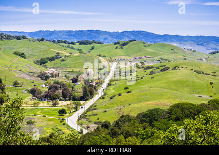 Vue aérienne d'une zone rurale dans le sud de San Francisco, San Jose, Santa Clara County, Californie Banque D'Images