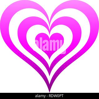 Heart target symbol icon - purple gradient, isolated - vector illustration Illustration de Vecteur