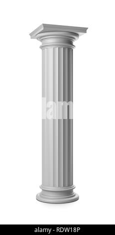 Seule la colonne grecque sur fond blanc 3D Render Banque D'Images