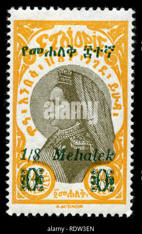 Timbre-poste de l'Ethiopie dans la question de 1928 dans mehaleks surchargée Banque D'Images