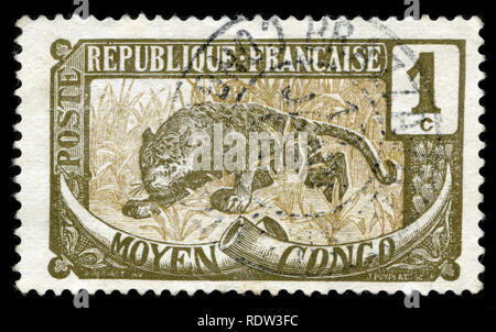 Timbre-poste de Congo français publié en 1907 Banque D'Images