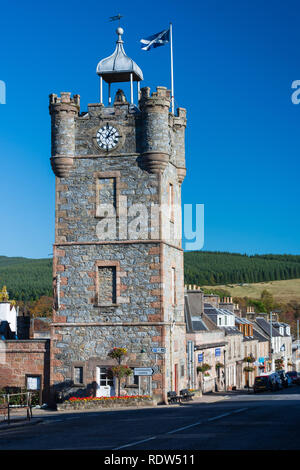 Tour de l'horloge de Dufftown, Grampian, Ecosse, Royaume-Uni Banque D'Images