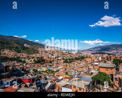 Skyline de Medellin impressionnante vue de Comuna 13 Banque D'Images