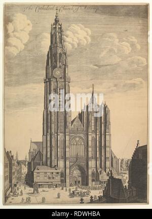 (Prospectvs Tvrris La Cathédrale d'Anvers Ecclesiae Cathedralis) Banque D'Images