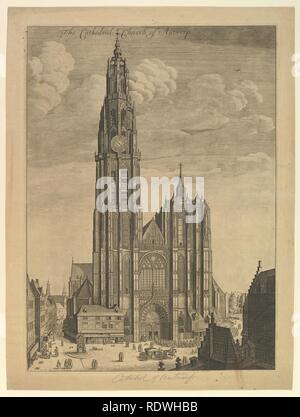 (Prospectvs Tvrris La Cathédrale d'Anvers Ecclesiae Cathedralis) Banque D'Images