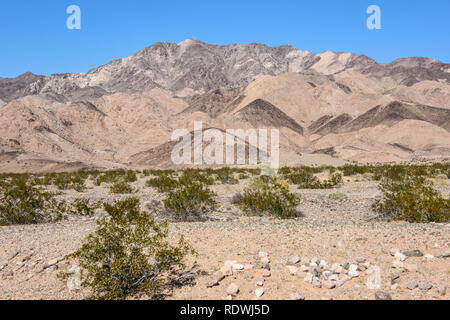 Collines de couleur le long de l'historique route 66 près de Amboy, Calfornia et 29 Palms. Banque D'Images