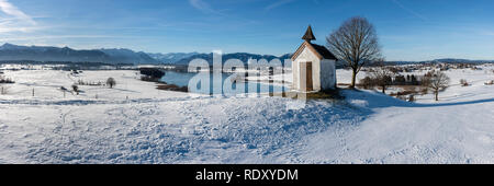 Paysage panoramique en Bavière en hiver Banque D'Images