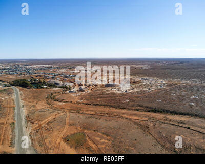 Vue aérienne de l'Andamooka Champs d'Opale en Australie du Sud Banque D'Images