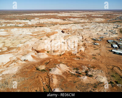 Vue aérienne de l'Andamooka Champs d'Opale en Australie du Sud Banque D'Images