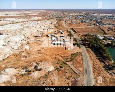 Vue aérienne de l'Andamooka Champs d'Opale en Australie du Sud Banque D'Images