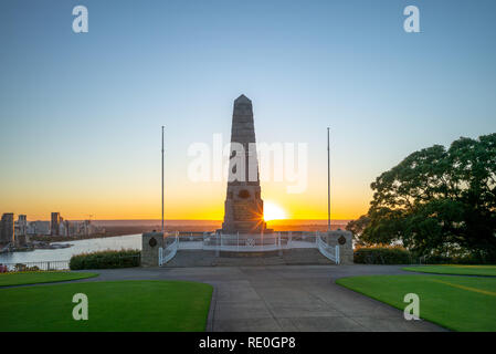 Mémorial de la guerre de l'État, à Perth, en Australie, à l'aube Banque D'Images