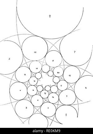 . Sur le rapport de la phyllotaxie de lois mécaniques. La phyllotaxie ; feuilles. 234.-l'Église les principes de l'Phylbtaods.. Fig. 39- Système (5  + 8) : construction d'excentrique dans le plan de No.. Veuillez noter que ces images sont extraites de la page numérisée des images qui peuvent avoir été retouchées numériquement pour plus de lisibilité - coloration et l'aspect de ces illustrations ne peut pas parfaitement ressembler à l'œuvre originale.. L'église, A. H. (Arthur Harry), 1865-1937 ; Church, Arthur Henry, Notes sur la phyllotaxie. Londres, Williams &AMP ; Norgate Banque D'Images