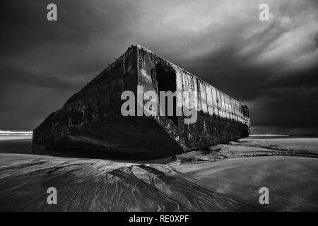 Un article de la journée à port Mulberry d'Arromanches. Banque D'Images